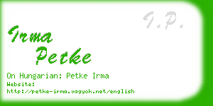 irma petke business card